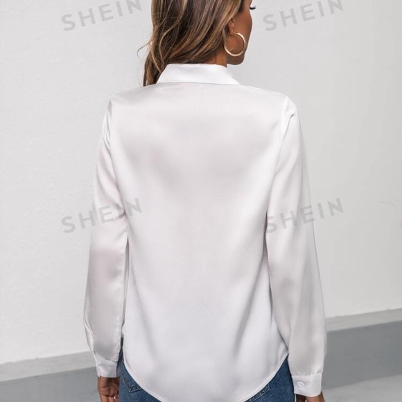 White Satin Blouse - Picture 4 of 4